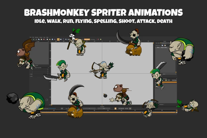 6 Goblin Game Character Sprites Pack