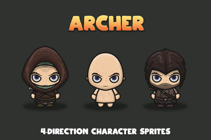Archer 4 Direction Character Sprites 