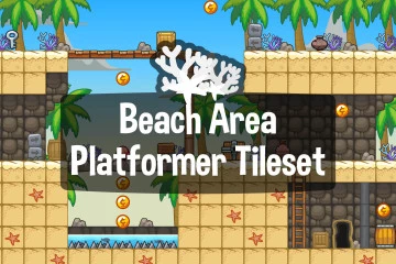 Beach Area Platformer 2D Tileset