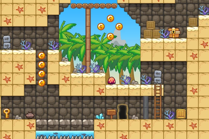 Beach Area Platformer 2D Tileset