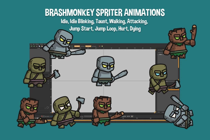 Free Golem Tiny Style 2D Character Sprites