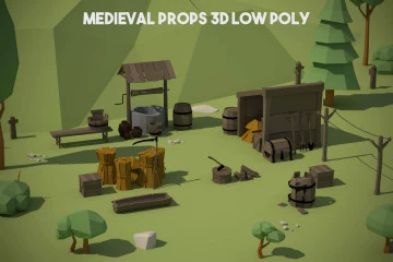 Free Medieval Props 3D Low Poly Pack