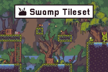 Free Swamp Game Tileset Pixel Art