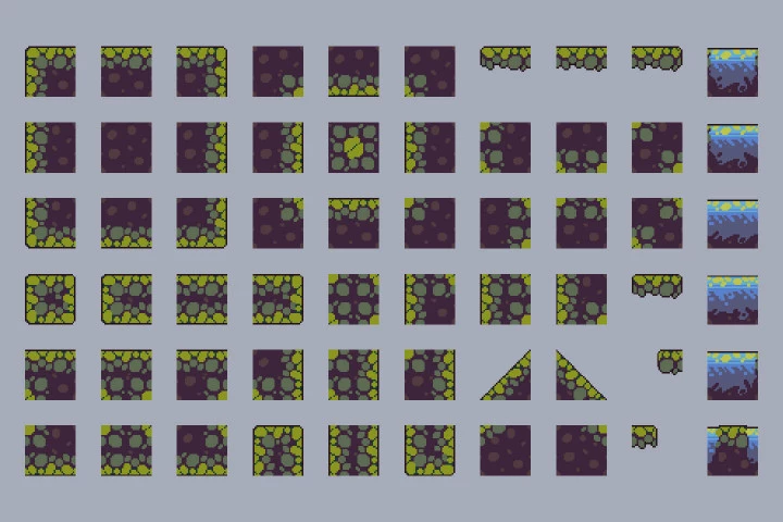 Free Swamp Game Tileset Pixel Art