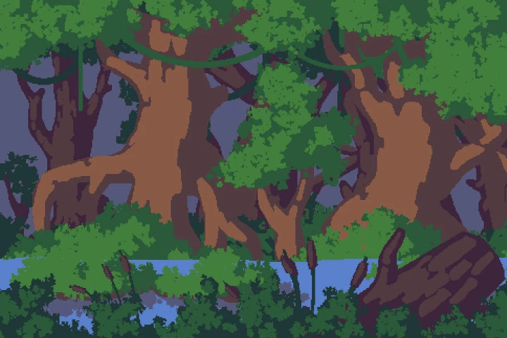 Free Swamp Game Tileset Pixel Art