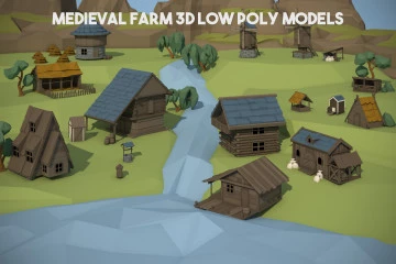 Low Poly Medieval Decoration Collection VR / AR / low-poly