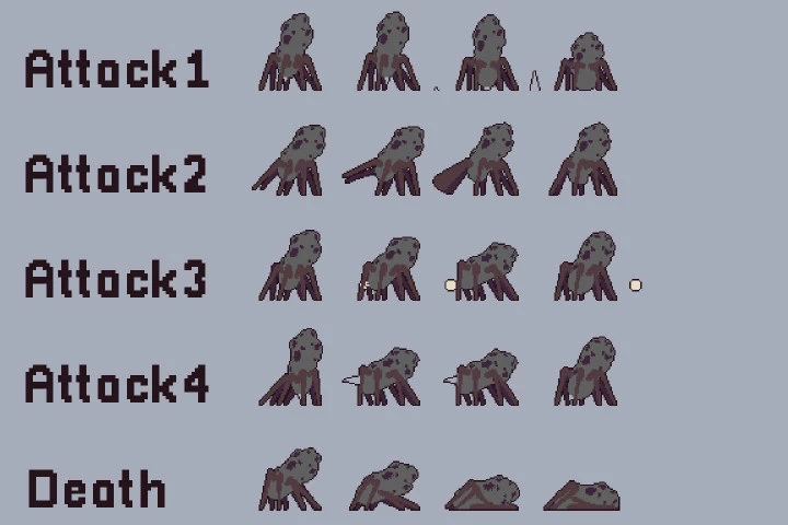 Mine Bosses Game Character Pixel Art Pack