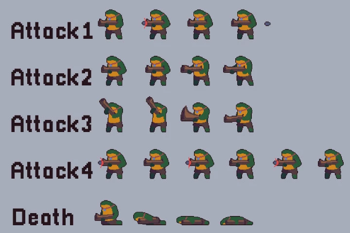 Mine Bosses Game Character Pixel Art Pack