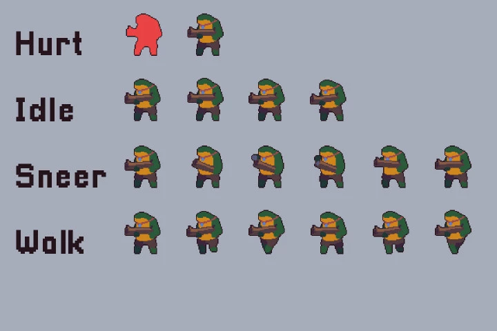 Mine Bosses Game Character Pixel Art Pack