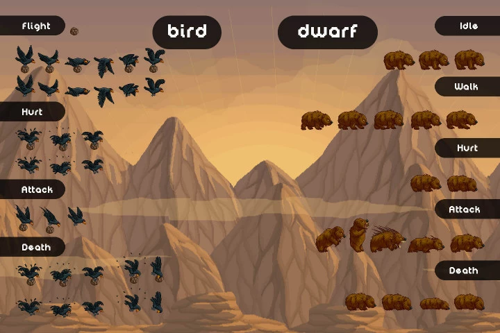 Mountain Monsters Pixel Art Pack