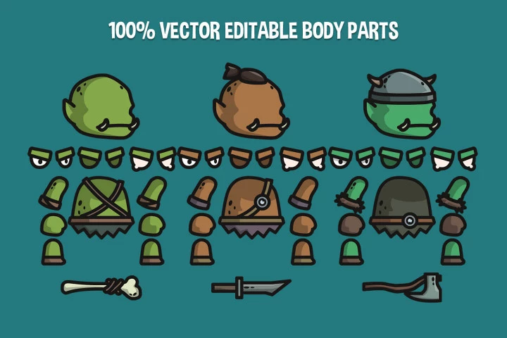 Orc Tiny Style 2D Character Sprites