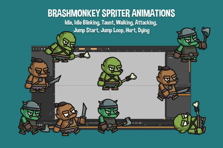 Orc Tiny Style 2D Character Sprites