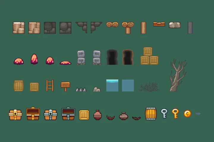 Rocky Desert Platformer 2D Tileset