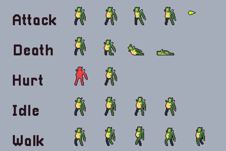 Swamp Enemies Sprite Sheets Pixel Art
