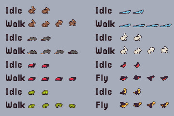 Animal Sprite Sheets Pixel Art Pack - CraftPix.net