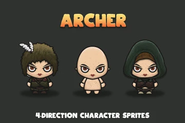 Archer 4-Direction Woman Character Sprites