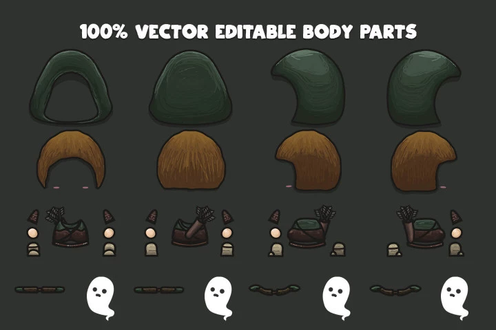 Archer 4-Direction Woman Character Sprites