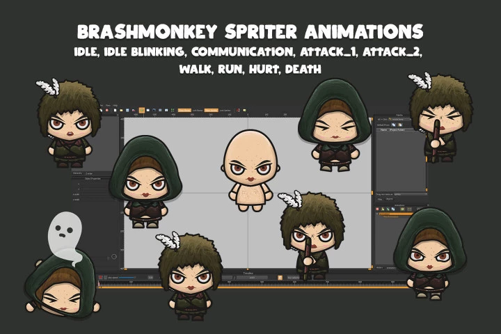 Archer 4-Direction Woman Character Sprites