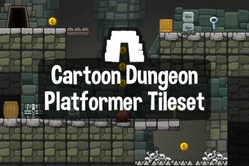 Cartoon Dungeon Platform 2D Tileset