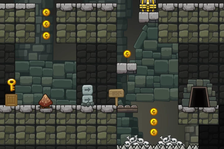 Cartoon Dungeon Platform 2D Tileset