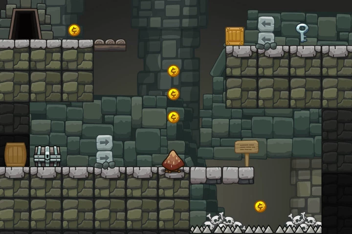 Cartoon Dungeon Platform 2D Tileset