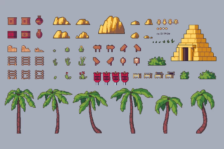 Desert 2D Tileset Pixel Art