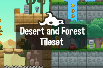 Desert and Forest 2D Platformer Tileset
