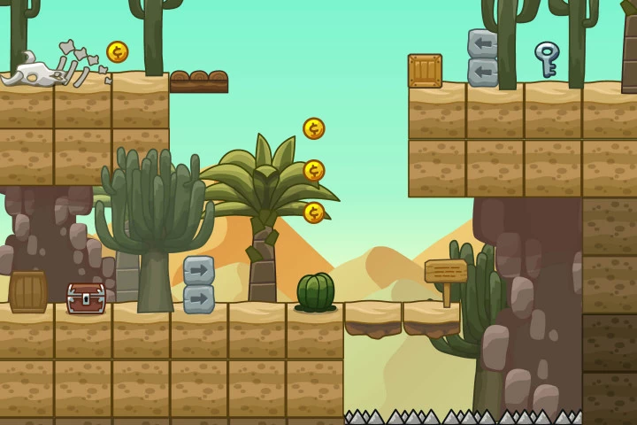 Desert and Forest 2D Platformer Tileset