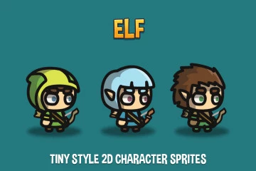 Elf Tiny Style 2D Character Sprites