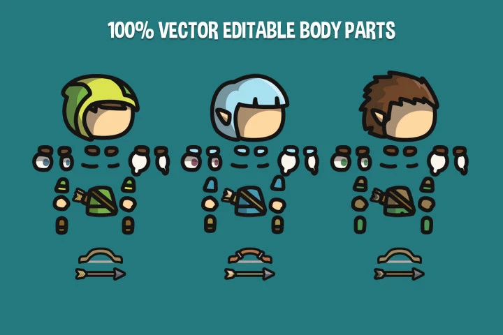 Elf Tiny Style 2D Character Sprites