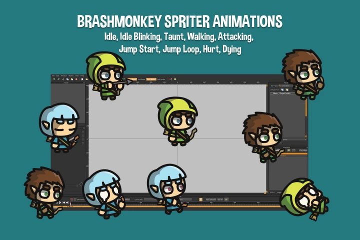 Elf Tiny Style 2D Character Sprites