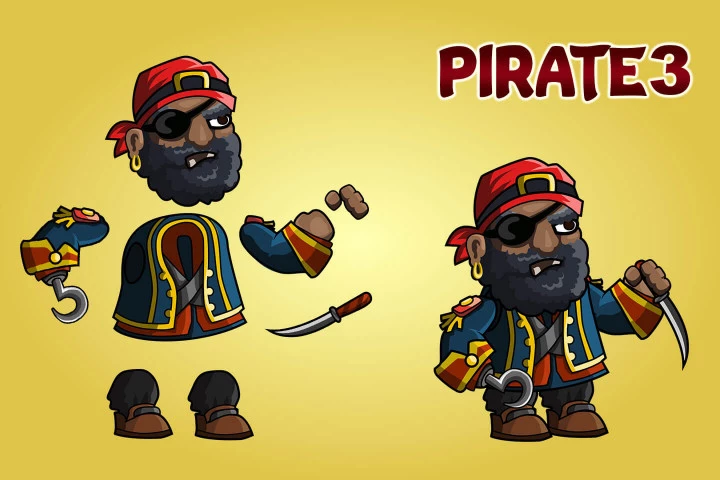 Free 2D Pirate Character Sprites