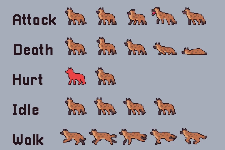 Free Desert Enemy Sprite Sheets Pixel Art