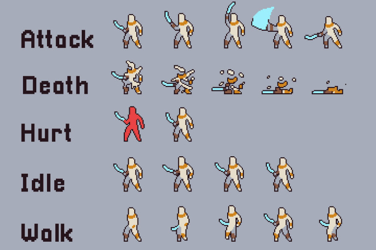 Pixel Art Fighting Game Sprite Sheet