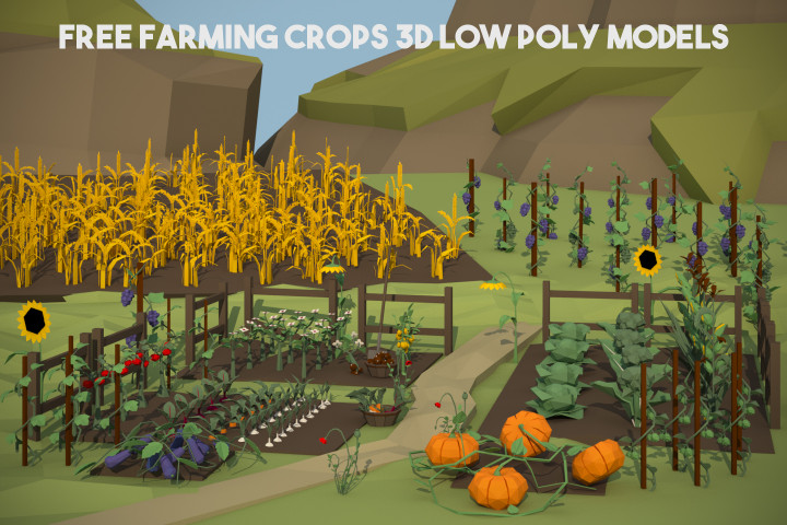 Free Farming Crops 3D Low Poly Models