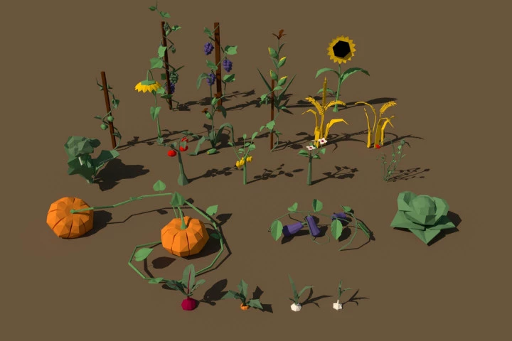 Free Farming Crops 3D Low Poly Models