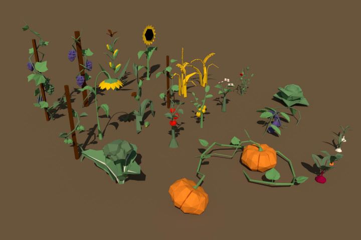 Free Farming Crops 3D Low Poly Models