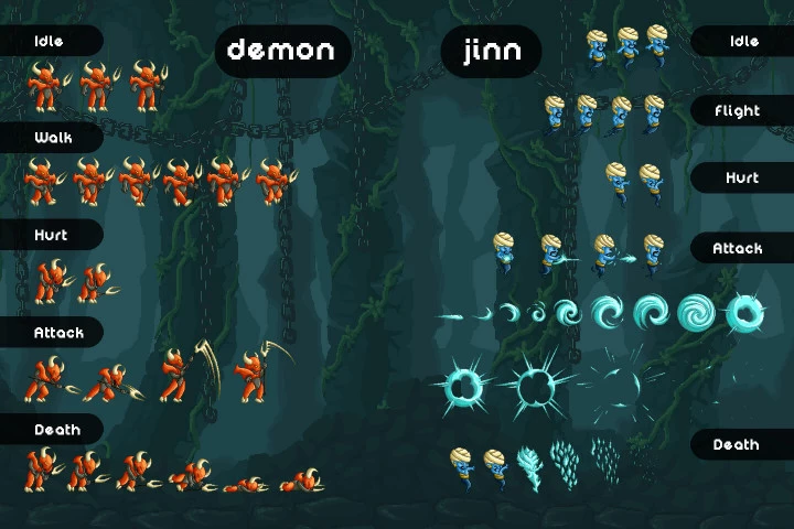 Free RPG Monster Sprites Pixel Art