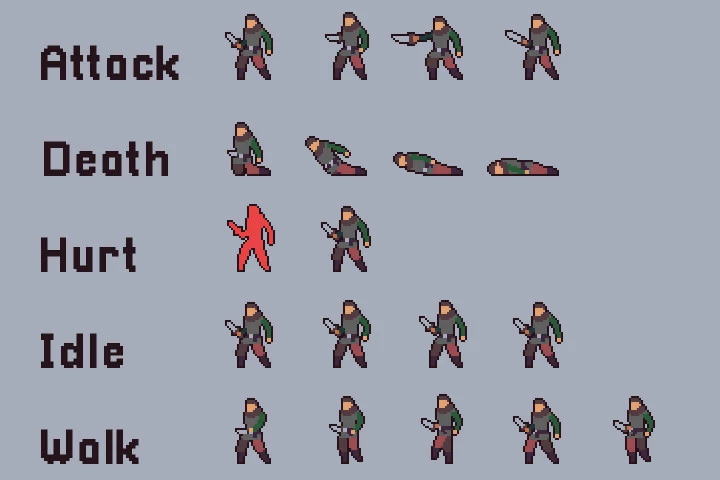 Ruin Enemy Sprite Sheets Pixel Art