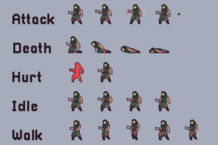 Ruin Enemy Sprite Sheets Pixel Art