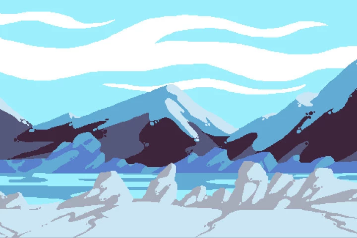 Snow 2D Game Tileset Pixel Art