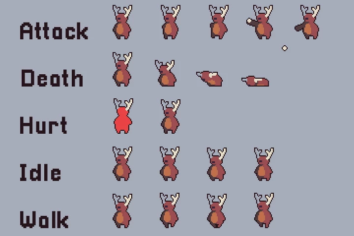 Snow Enemy Character Sprites Pixel Art