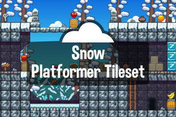 Snow Platformer 2D Game Tileset