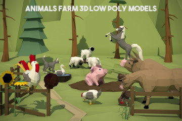 Animals Farm 3D Low Poly Models