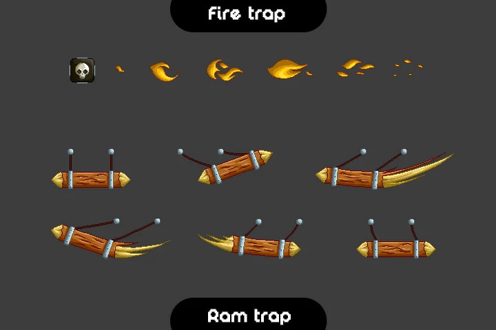 Animated Traps and Obstacles Pixel Art
