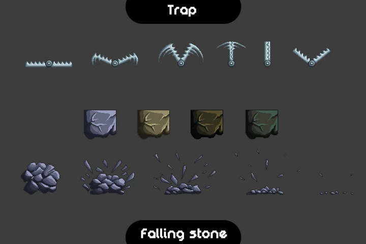 Animated Traps and Obstacles Pixel Art