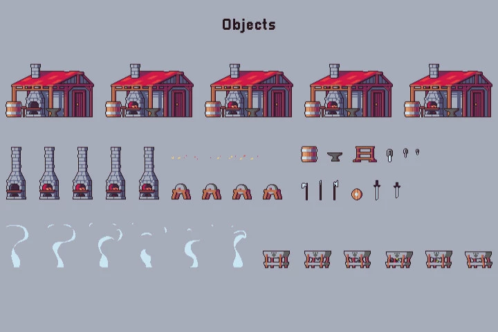 Blacksmith Craft Asset Pixel Art Pack