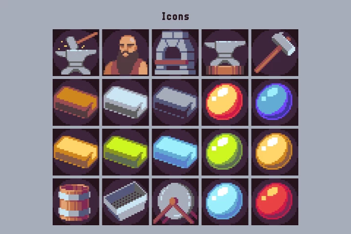 Blacksmith Craft Asset Pixel Art Pack