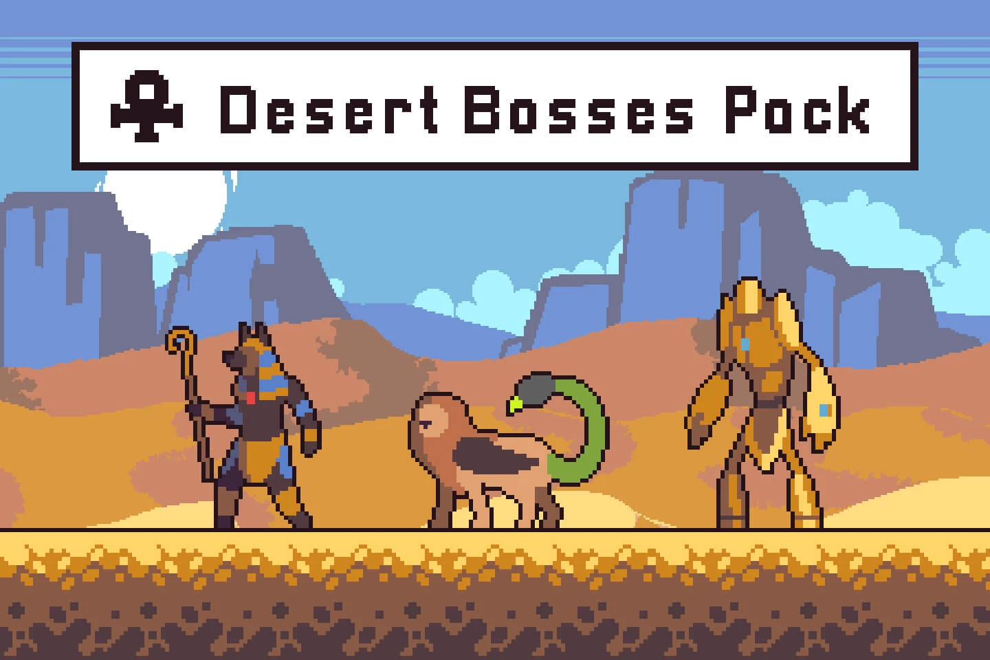 Desert Bosses Pixel Art Sprite Sheet Pack 