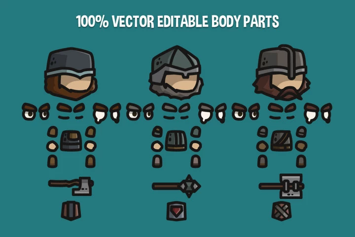 Dwarf Tiny Style 2D Character Sprites